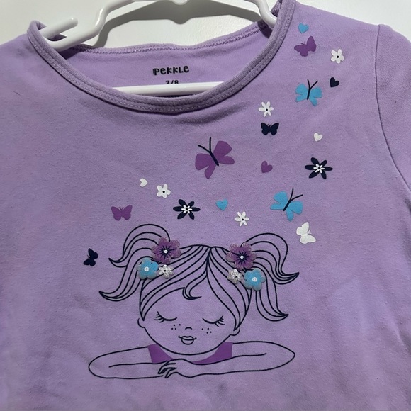 🎁Pekkle Girls Pajama Short Sleeve Shirt & Shorts Set- Size 7/8🎁 - Picture 4 of 9